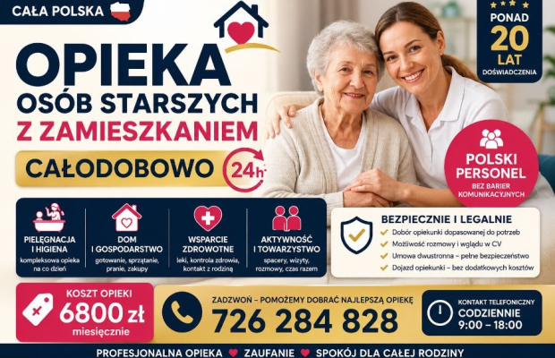 Opieka z zamieszkaniem całodobowa dla seniorów - opiekun mieszka z podopiecznym przez całą dobę - Zdjęcie 4