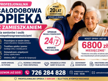Zdjęcie: Opieka z zamieszkaniem całodobowa dla seniorów - opiekun mieszka z podopiecznym przez całą dobę